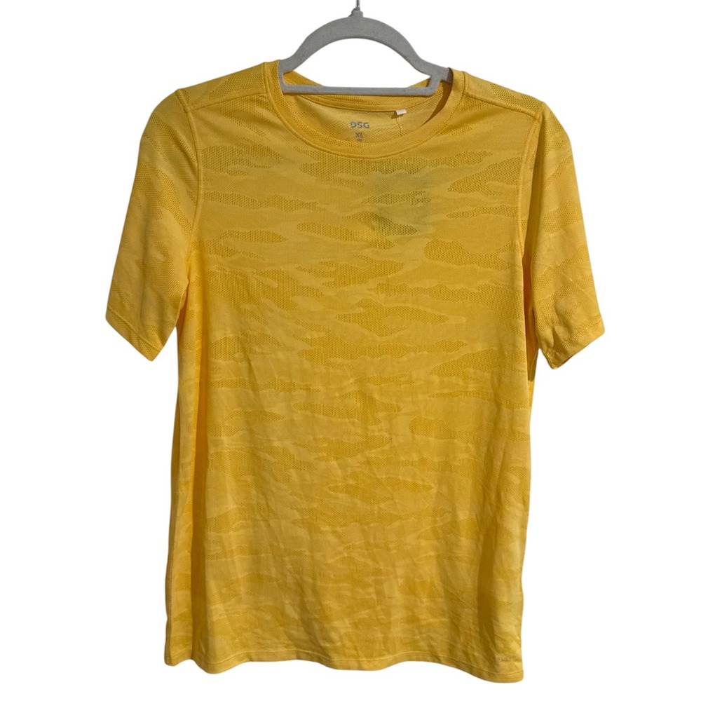 DSG Boys Jacquard Movement Tee Solar Melon‎ Yellow Camo Shirt Size L 14-16 NEW